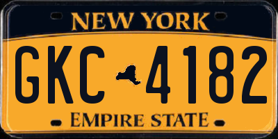NY license plate GKC4182