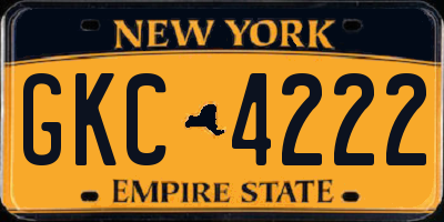 NY license plate GKC4222