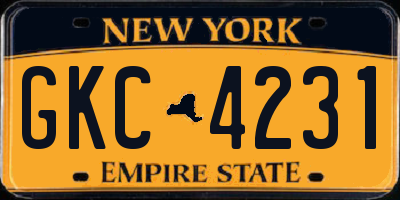 NY license plate GKC4231