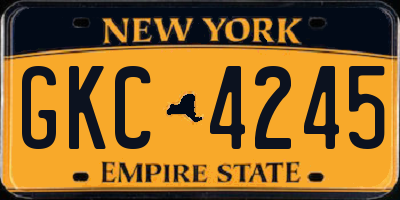 NY license plate GKC4245
