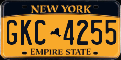 NY license plate GKC4255
