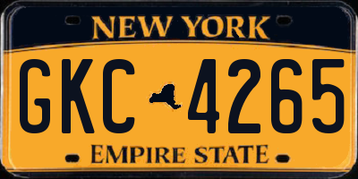 NY license plate GKC4265