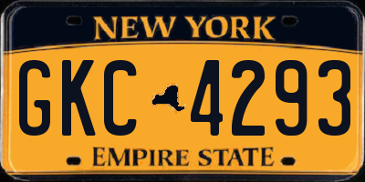 NY license plate GKC4293