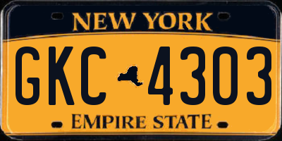 NY license plate GKC4303