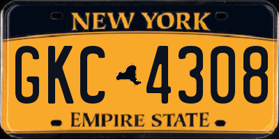 NY license plate GKC4308
