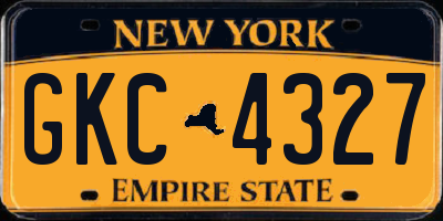 NY license plate GKC4327