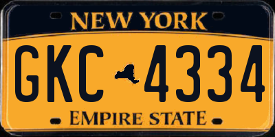 NY license plate GKC4334