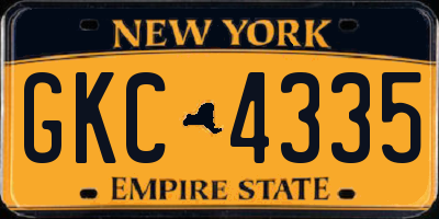 NY license plate GKC4335
