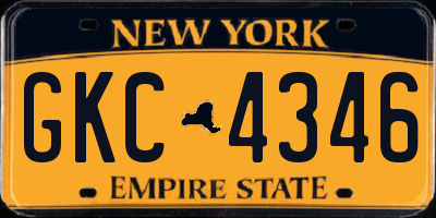 NY license plate GKC4346