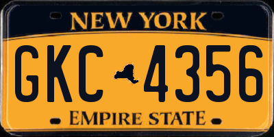 NY license plate GKC4356