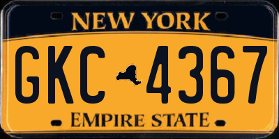 NY license plate GKC4367
