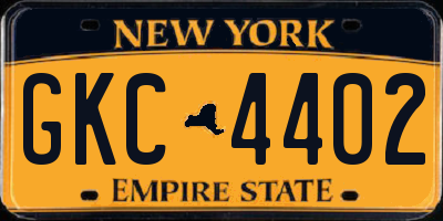 NY license plate GKC4402