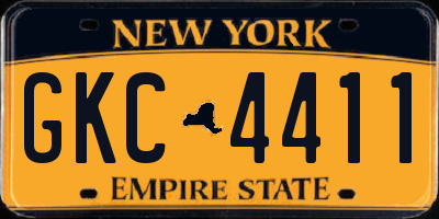 NY license plate GKC4411