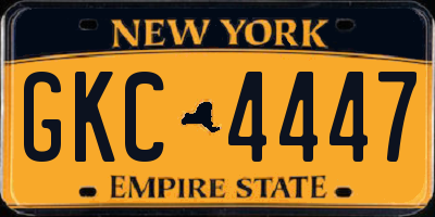 NY license plate GKC4447