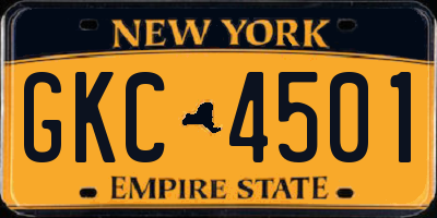 NY license plate GKC4501