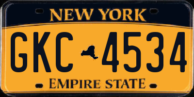NY license plate GKC4534