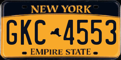 NY license plate GKC4553