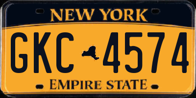 NY license plate GKC4574