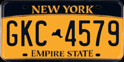 NY license plate GKC4579