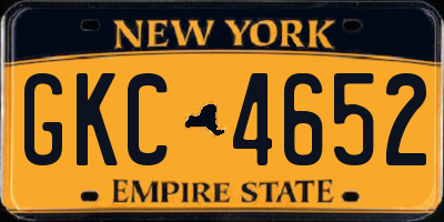 NY license plate GKC4652