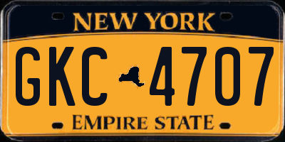 NY license plate GKC4707
