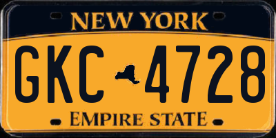 NY license plate GKC4728