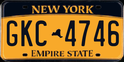 NY license plate GKC4746
