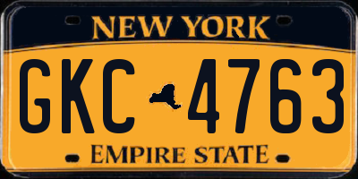 NY license plate GKC4763