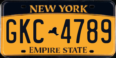 NY license plate GKC4789