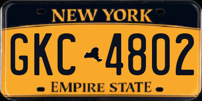NY license plate GKC4802