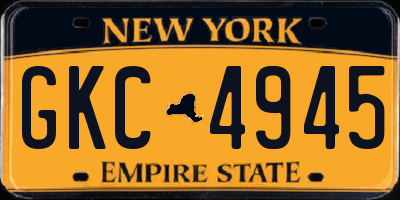 NY license plate GKC4945