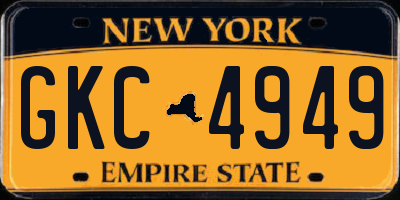 NY license plate GKC4949