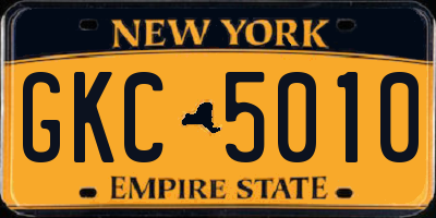 NY license plate GKC5010