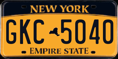 NY license plate GKC5040