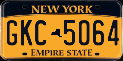 NY license plate GKC5064