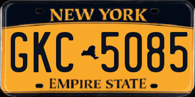 NY license plate GKC5085