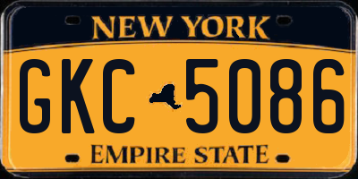 NY license plate GKC5086