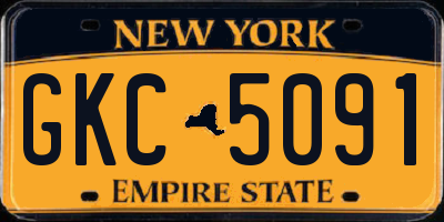 NY license plate GKC5091