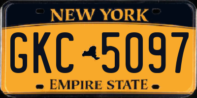 NY license plate GKC5097