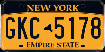 NY license plate GKC5178
