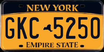NY license plate GKC5250