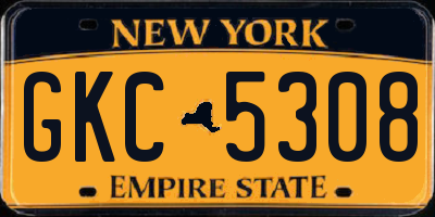 NY license plate GKC5308