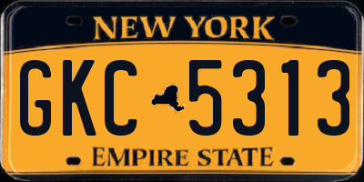 NY license plate GKC5313