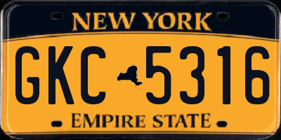 NY license plate GKC5316