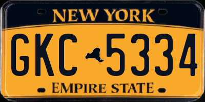 NY license plate GKC5334