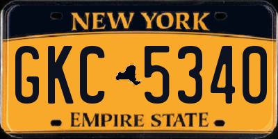 NY license plate GKC5340