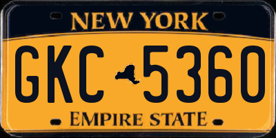 NY license plate GKC5360