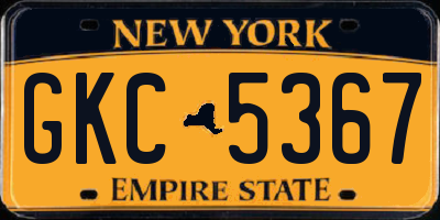 NY license plate GKC5367