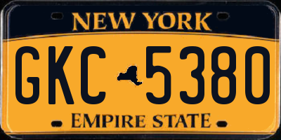 NY license plate GKC5380