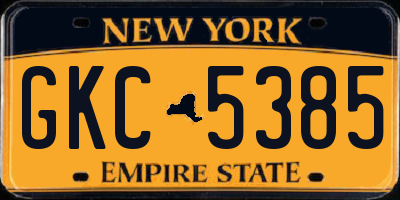 NY license plate GKC5385